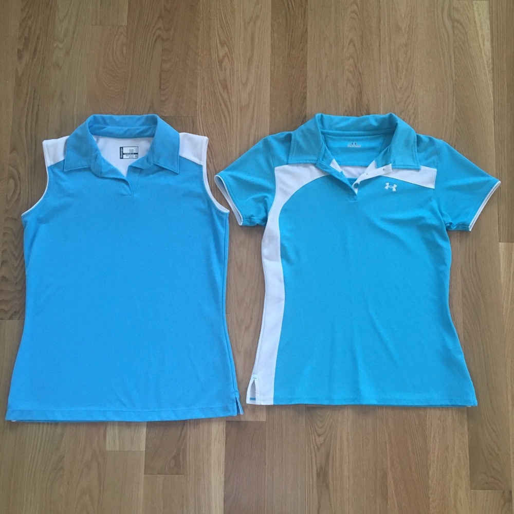 Slazenger and Under Armour Light Blue Golf Shirts
